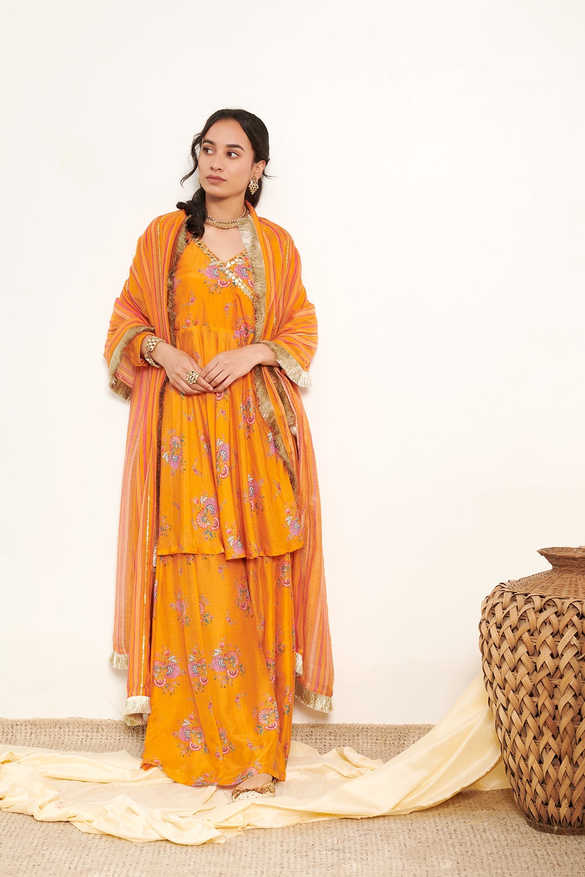 Eina - Red Angrakha & Sharara