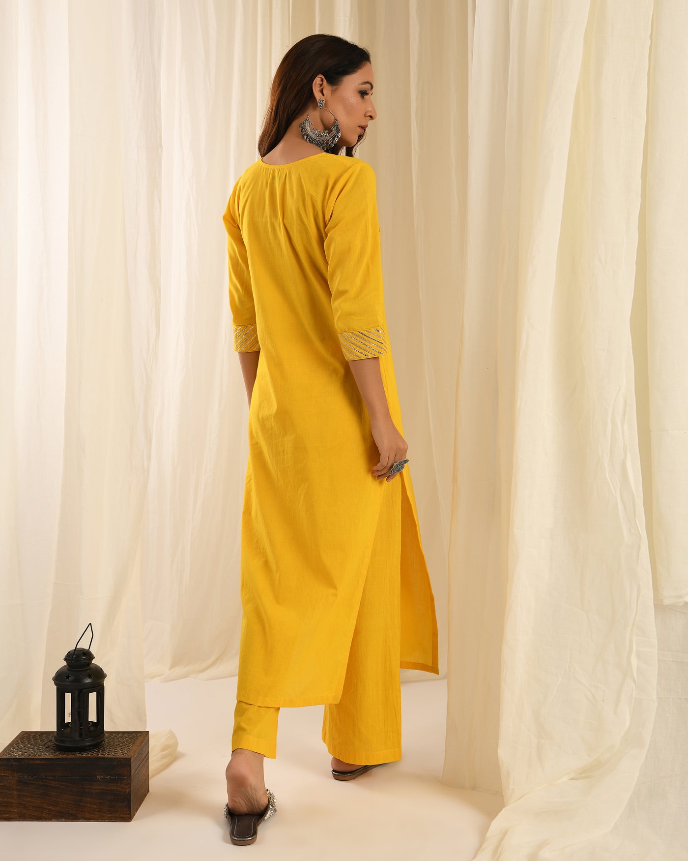 Yellow gota kurta set of 3